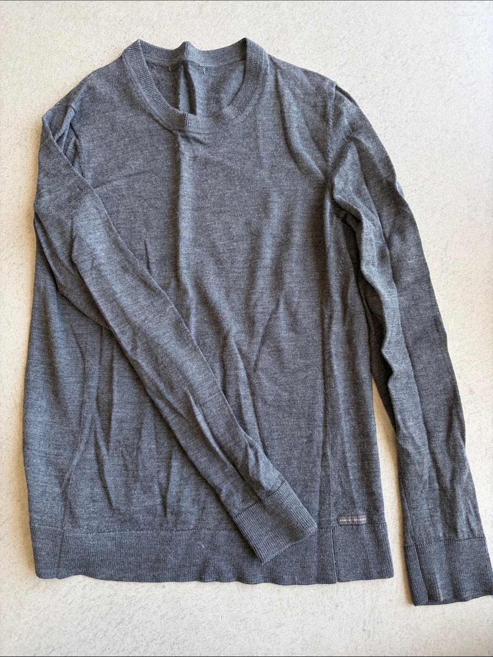 Armani Exchange Men's Gray Crewneck Sweater